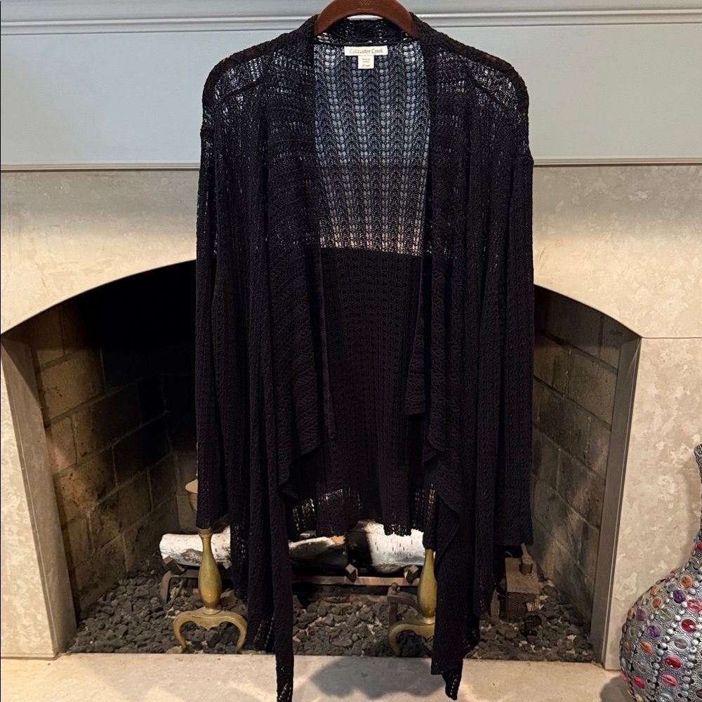 Coldwater Creek Black Open-Front Cardigan size XL 18